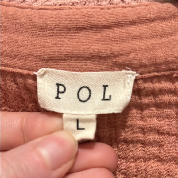 Women's Rust Button-Up Top - Picture 3 of 5